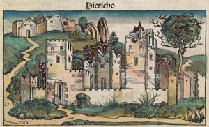 Wizerunek miasta Jerycho według Kroniki Norymberskiej (Nuremberg Chronicle)/ Źródło : Wikipedia Wizerunek miasta Jerycho według Kroniki Norymberskiej (Nuremberg Chronicle)/ Źródło : Wikipedia