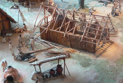 Rekonstrukcja neolitycznej wioski/ Źródło: Wikipedia